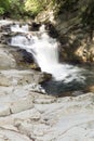 Cube waterfall in the Selva de Irati. Royalty Free Stock Photo