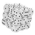 Cube from white dices, 3D rendering