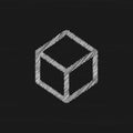 Cube white sketch vector icon. Simple Vector Sign and Trendy Symbol for Design