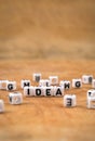 Cube words on wooden table Royalty Free Stock Photo