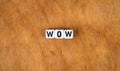 Cube words on wooden table Royalty Free Stock Photo