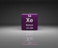 Cube with Xenon number 54 periodic table