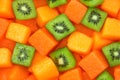 Cantaloupe and Kiwi Cubes Royalty Free Stock Photo