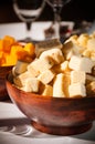 Cubed cheese Royalty Free Stock Photo