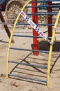 Cubelles, Barcelona, Spain - May 5, 2020: Closed children playground by the local police on Coronavirus lockdown on May 5, 2020 in