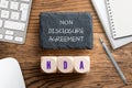 Cubes with acronym NDA for `non disclosure agreement` Royalty Free Stock Photo