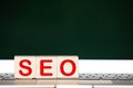 cubes with the acronym SEO for search engine optimization Royalty Free Stock Photo