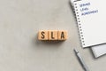 Cubes with acronym SLA for service level agreement Royalty Free Stock Photo