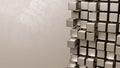 Cubes Aggregation on Grey Background Royalty Free Stock Photo
