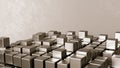 Cubes Aggregation on Grey Background Royalty Free Stock Photo
