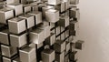 Cubes Aggregation on Grey Background Royalty Free Stock Photo