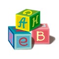 Cubes alphabet a set of children's toys.