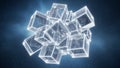 Cubes appear to be floating and are three-dimensional, exhibiting a crys Royalty Free Stock Photo