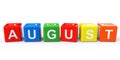 Cubes with August sign Royalty Free Stock Photo