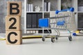 Cubes B2C Business to Consumer and shopping cart.