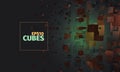Cubes background. Abstract explosion. Science banner