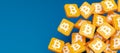 Cubes with Bitcoin logo