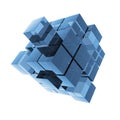 Cubes blue glass abstraction Royalty Free Stock Photo