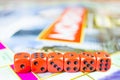 Cubes on the board game Royalty Free Stock Photo