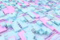 3d rendering, cubes board structure, circuit background Royalty Free Stock Photo