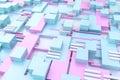 3d rendering, cubes board structure, circuit background Royalty Free Stock Photo