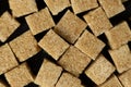 Cubes of brown cane unrefined demerara sugar. Royalty Free Stock Photo