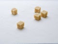 Cubes of brown sugar