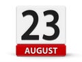 Cubes calendar 23rd August Royalty Free Stock Photo