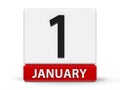 Cubes calendar 1st January Royalty Free Stock Photo