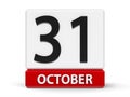 Cubes calendar 31st October Royalty Free Stock Photo