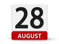 Cubes calendar 28th August Royalty Free Stock Photo
