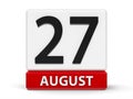 Cubes calendar 27th August Royalty Free Stock Photo