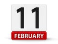 Cubes calendar 11th February Royalty Free Stock Photo