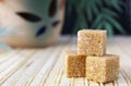 Cubes of cane sugar