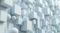 Cubes in chaos on a white abstract geometric background. 3d rendering cubic minimal composition for corporate design. Royalty Free Stock Photo
