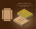 Cubes for children. Can be used as a template for laser cutting . Set for the game. Part 3