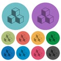 Cubes color darker flat icons Royalty Free Stock Photo