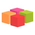 Cubes colorful icon cartoon vector. Castle play Royalty Free Stock Photo