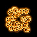 cubes cut carrot neon glow icon illustration Royalty Free Stock Photo