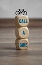 Cubes and dice with call a bike, bike sharing