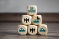 Cubes and dice with car sharing