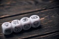 Cubes dice with funny life style symbols