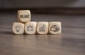 Cubes dice with the german word for balance - Bilanz