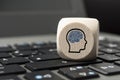 Cubes dice with heads and brains Royalty Free Stock Photo