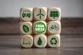 Cubes and dice with think green and save our planet with green electricity