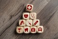 Cubes Dices with medical symbols