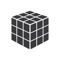 Cubes 3 dimension combination puzzle intelligent game icon vector illustration