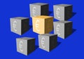 Cubes with an eurocurrency sign on a blue background