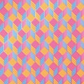 Cubes on fabric pattern Royalty Free Stock Photo