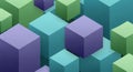 The cubes feature shades of green blue and purple creating a visually Royalty Free Stock Photo